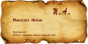 Mancsu Anna névjegykártya